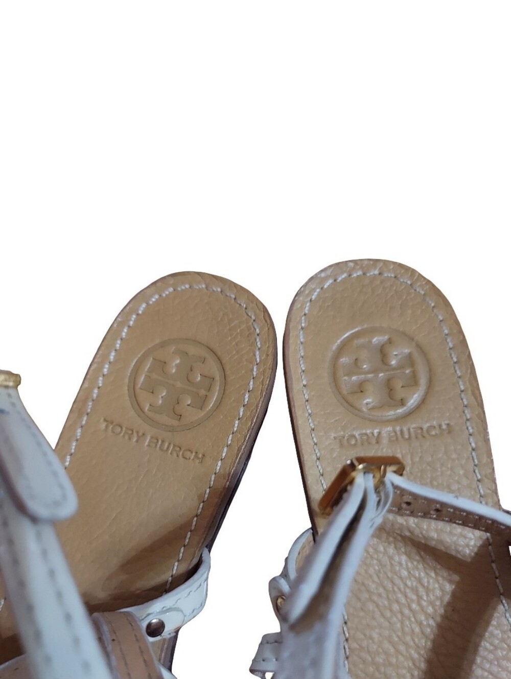 Tory Burch Kailey Bow Slingback Flat Leather Sandals In Color Iced Coffee/Bleach - Picture 5 of 15